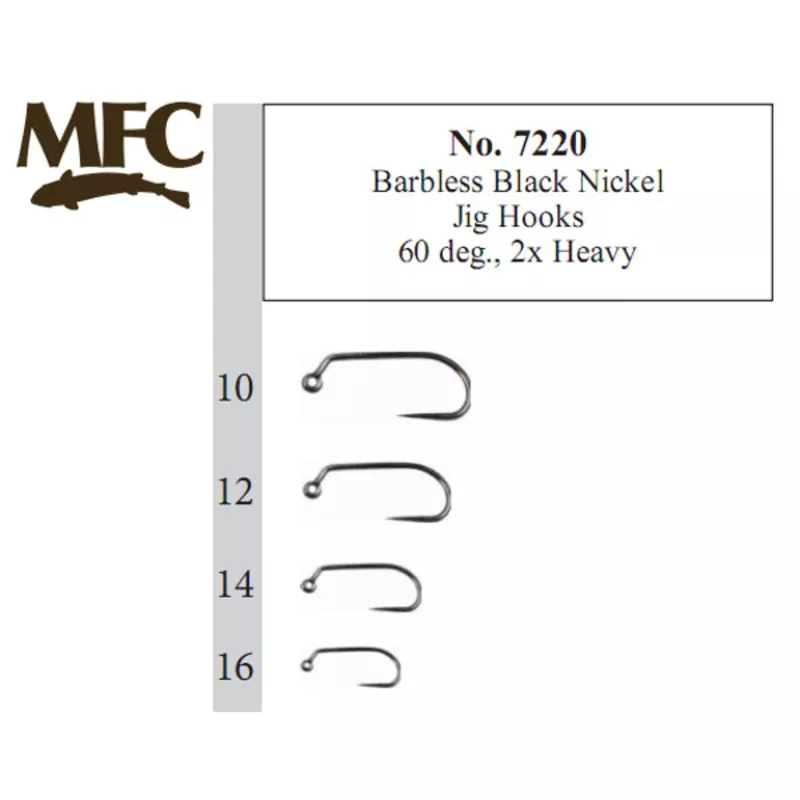 100 – Barbless Black Nickel Jig Hook