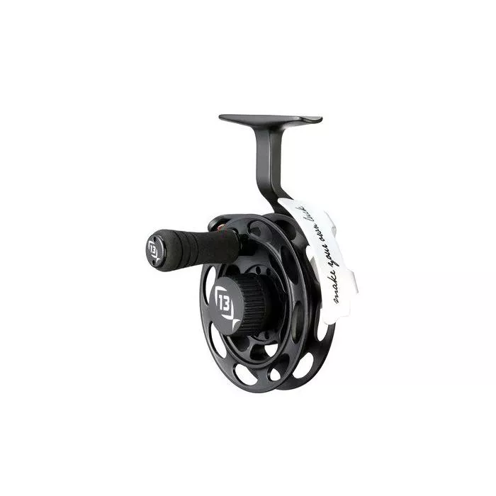 13 Fishing Black Betty - Inline Ice Fishing Reel - 1:1 Gear Ratio - Left Hand Retrieve + Right Hand Retrieve Interchangeable