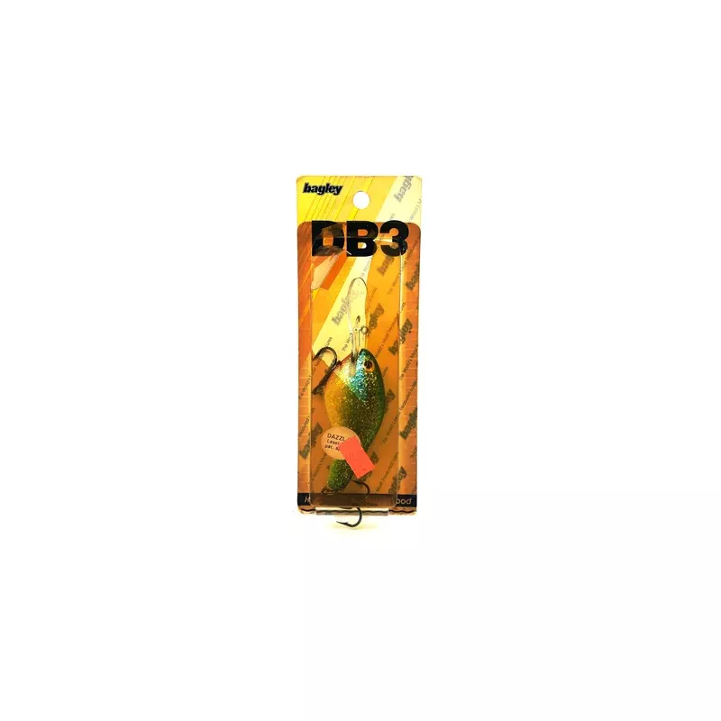 Bagley Diving B3 DB3-Z64 Dazzl-R Laser-Scale Dazzle Green on Pearl Color New on Card Old Stock Florida Bait