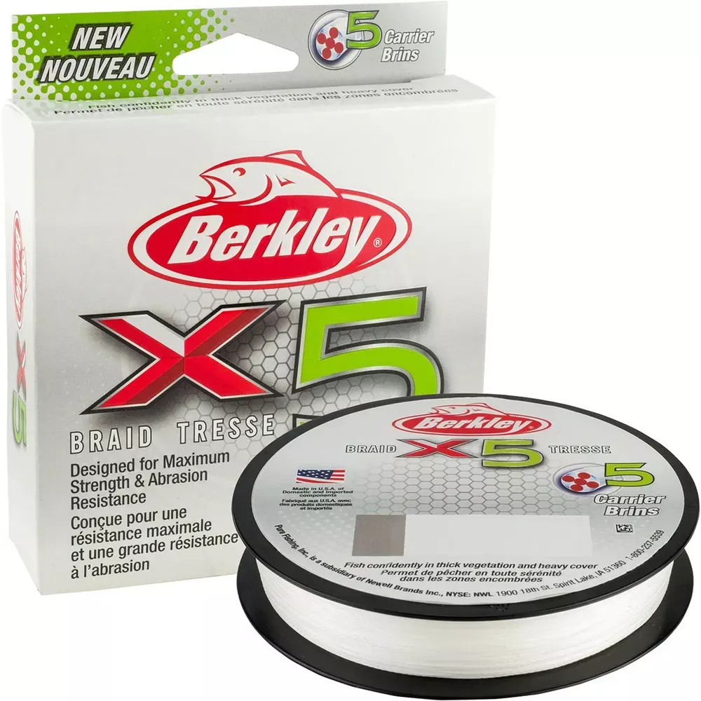 Berkley X5 Braided Line – Crystal – 10lb – 330yds
