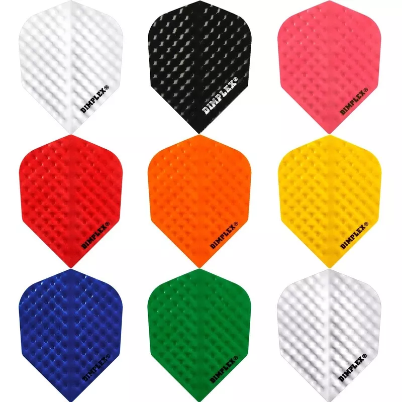 *Harrows Dimplex Dart Flights - Standard Shape - Plain Colours Plain Black