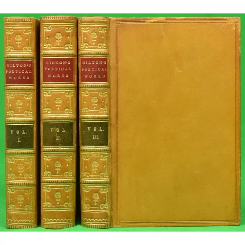 "Milton's Poetical Works: Volumes I-III" 1853 MILTON, John