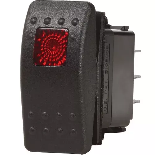 (ON)-OFF-ON Black Contura II Switch LED SPDT