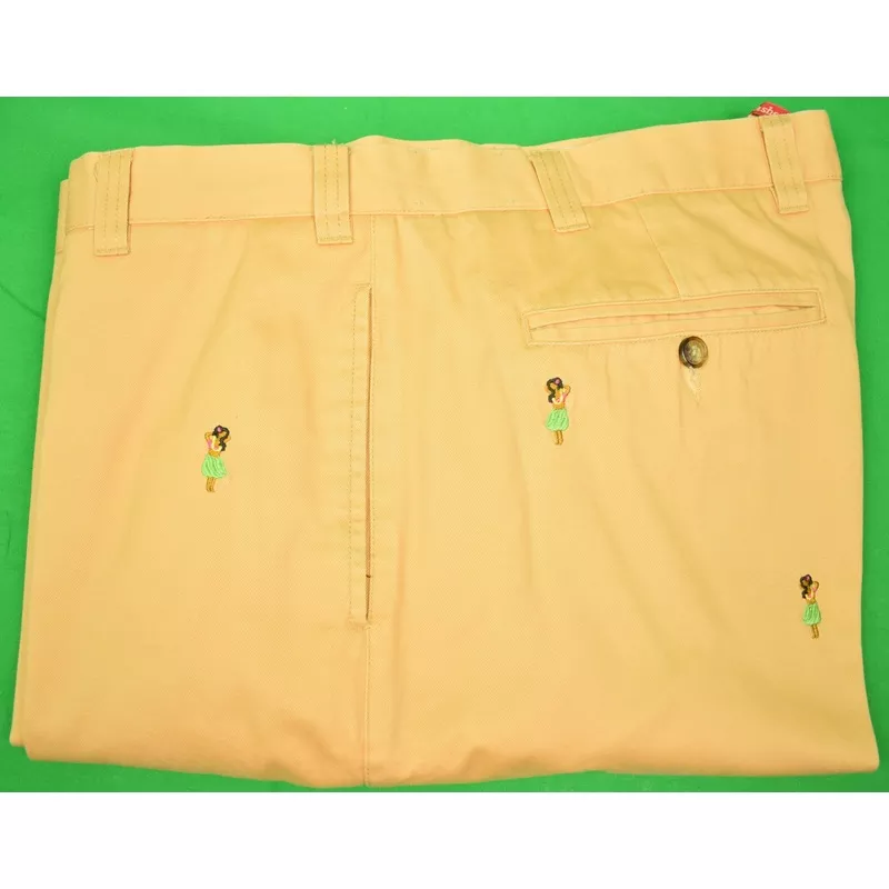 "Orvis Melon Chinos w/ Emb Hula Girls" Sz 40"W (SOLD)