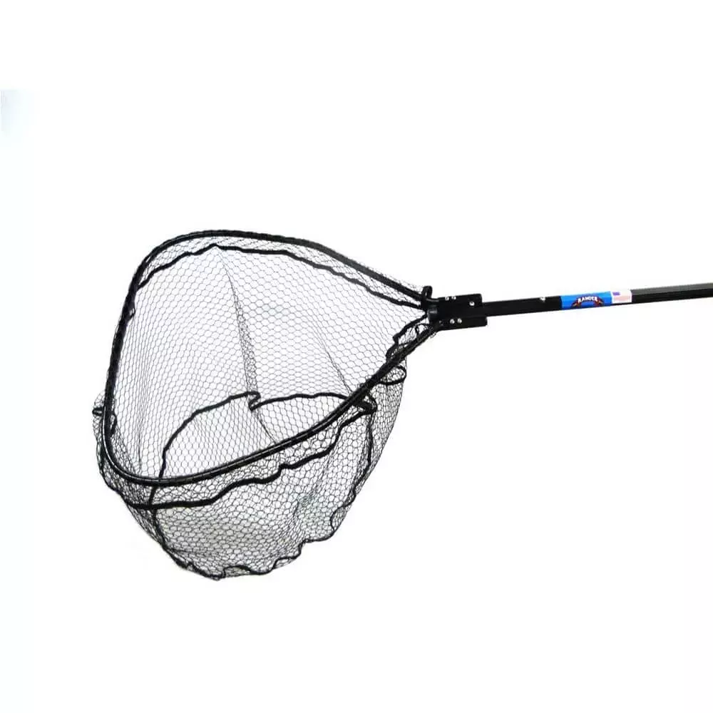 Ranger Flat Bottom Telescoping Rubber Coated Net, Black