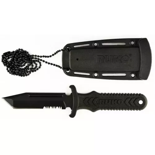 RUKO COMBAT NECK & BOOT KNIFE 3″ TANTO POINT BLADE