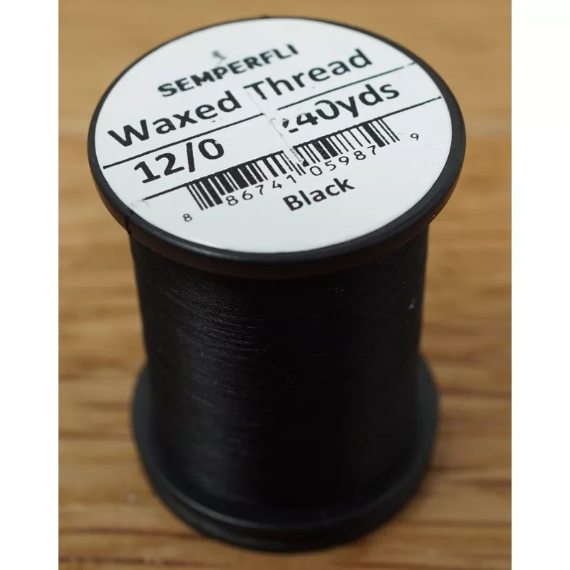 Semperfli Classic Waxed Thread 12/0 Black