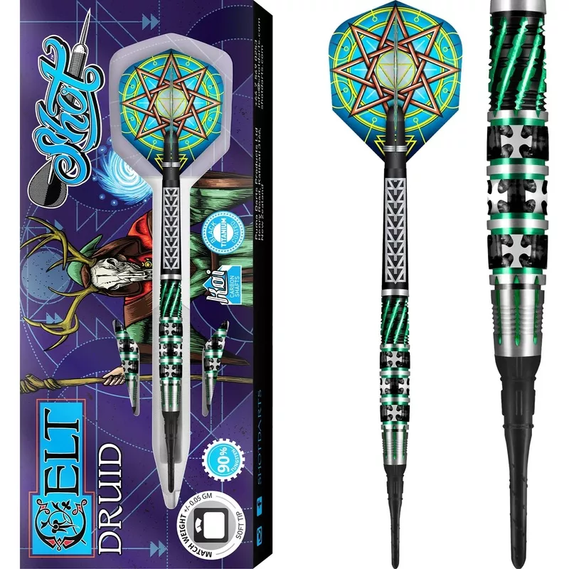 *Shot Celt Druid Darts - Soft Tip - Black & Green