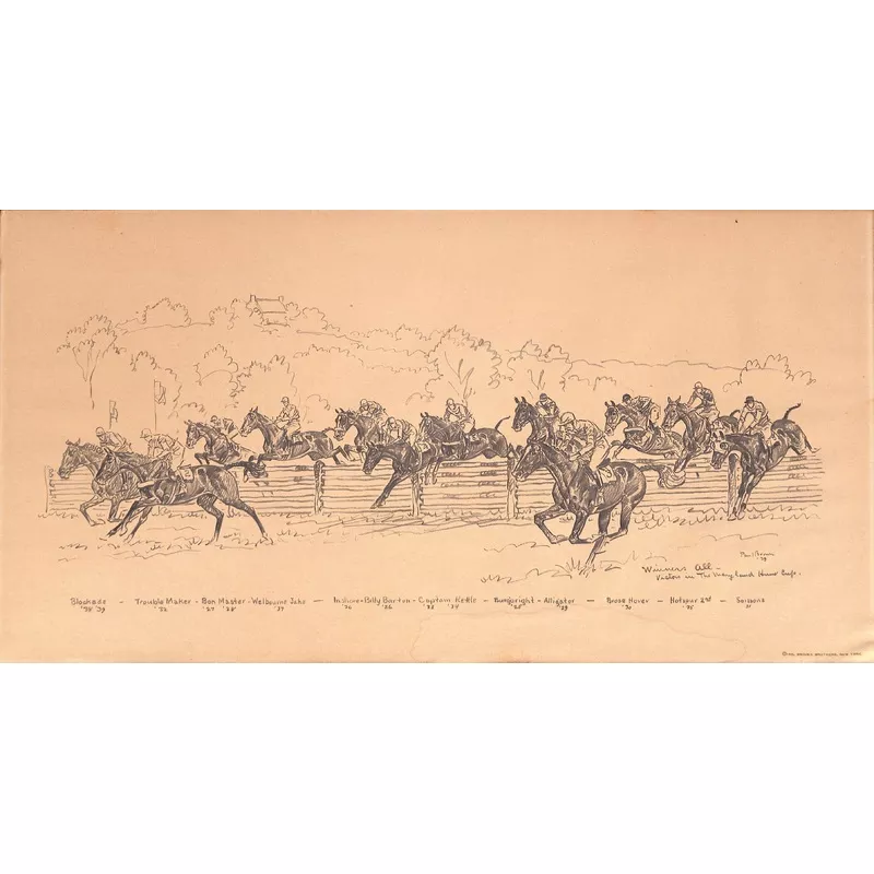 'Winners All Victors In The Maryland Hunt Cup' 1939 by Paul Brown for Brooks Brothers (SOLD)