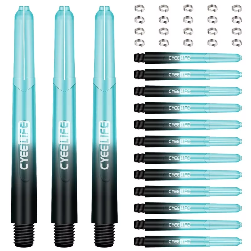 ZS02B,15pcs Gradient PVC Dart shafts + 20pcs Metal Rings,35/41/48mm black